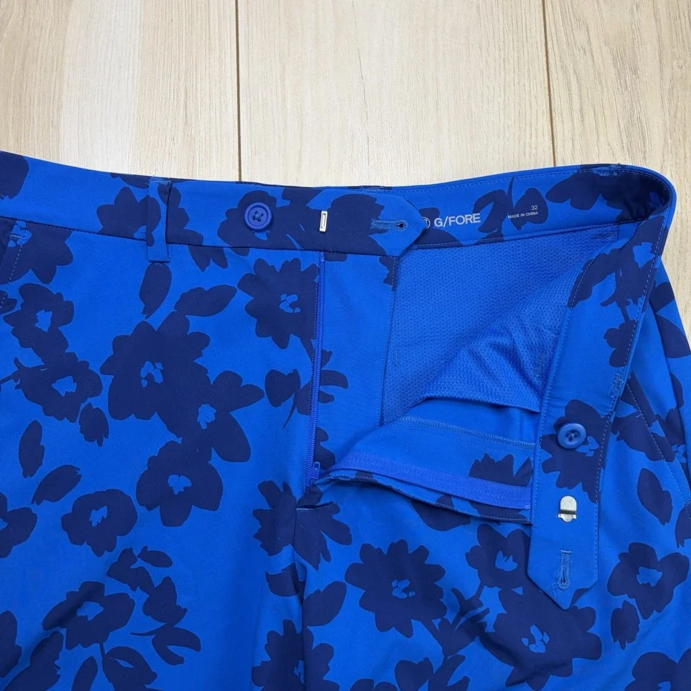 G/Fore Men's Blue Floral Pattern Golf Shorts 32 8